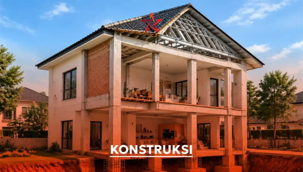 Kenali 7 bagian struktur rumah yang menentukan kekuatan bangunan, mulai dari pondasi, sloof, kolom, balok, hingga rangka atap.