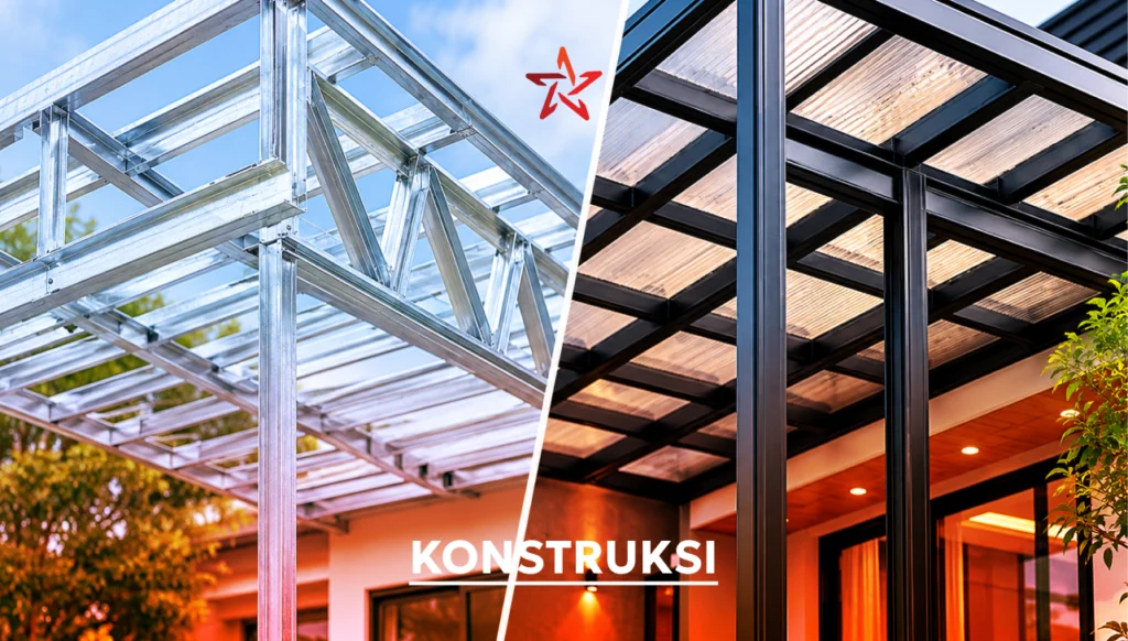 Lebih baik mana rangka kanopi baja ringan atau besi hollow? simak kekuatan dan ketahanannya bersama Perwira Steel.